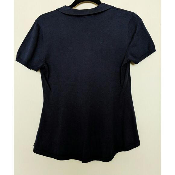 Halogen (Nordstrom) Peplum Polo Sweater Navy M New - Picture 5 of 8
